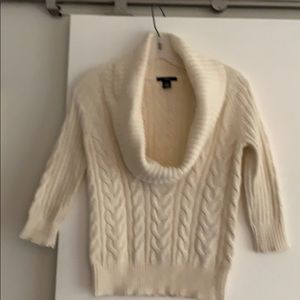 Cropped cable knit sweater